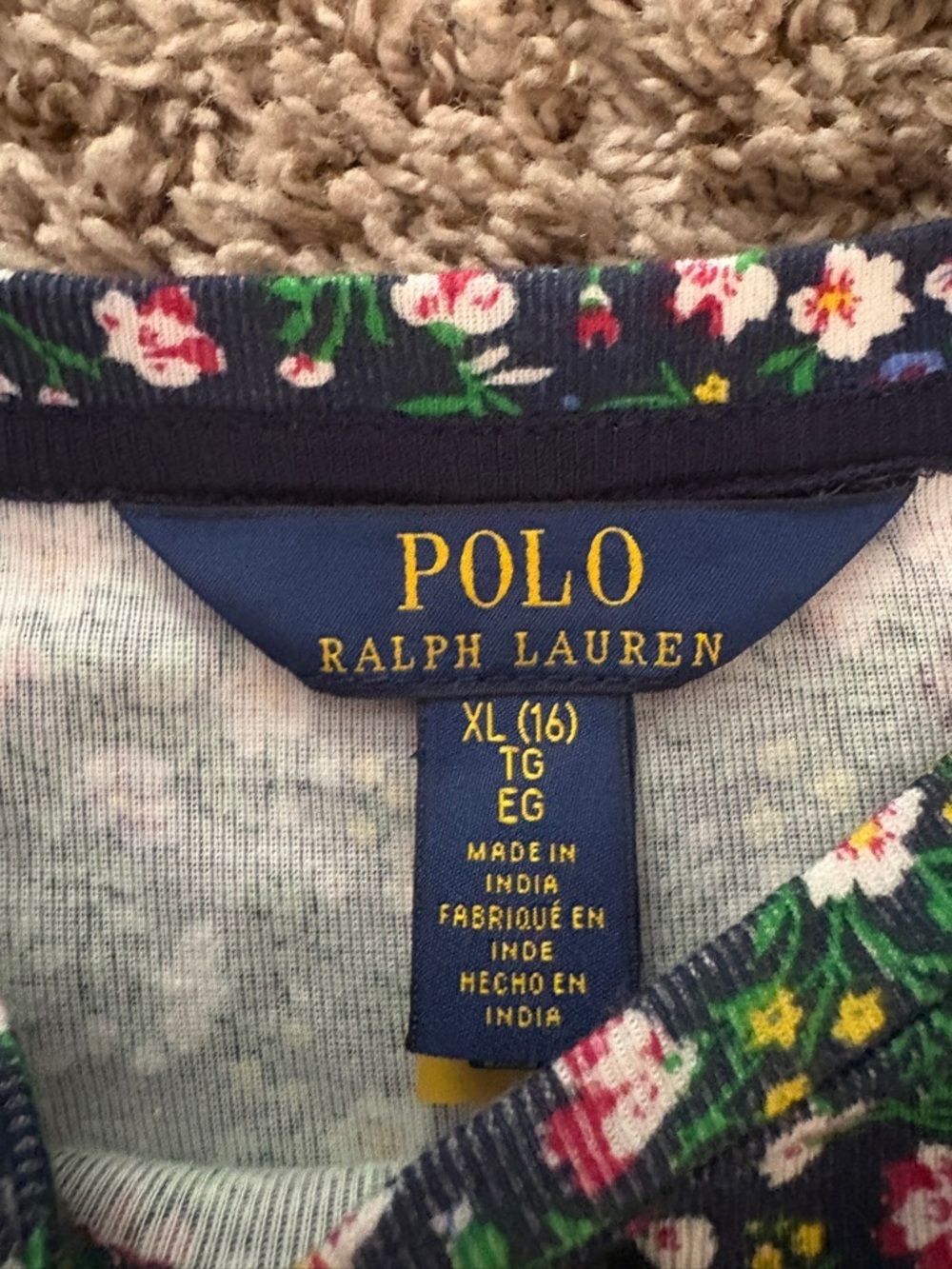 Polo by Ralph Lauren Green Floral Ruffle-Shoulder Long-Sleeve Top - Picture 6 of 12